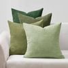 Gioia Casa Corduroy Corn Grain Cushion Covers - Green, 45cm x 45cm (Pack of 4)