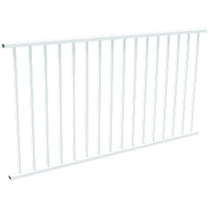 ProtectorAl 1800 x 950mm White Aluminium Flat Top Round Picket Balustrade Panel