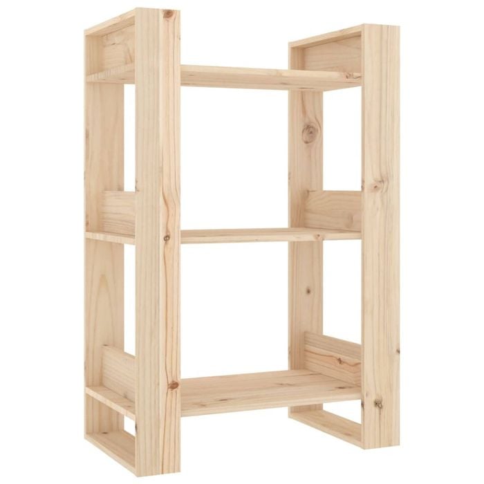 vidaXL Solid Wood Pine Book Cabinet/Room Divider Storage Shelf Rack Furniture