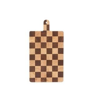 Davis & Waddell Hudson Acacia Wood Checkerboard Serving Board With Handle Natural 44x24x2cm