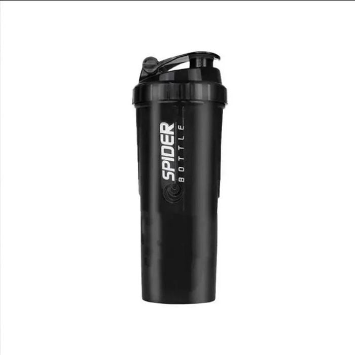 3-layer Protein Shaker Bottle Black