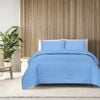 Ultrasonic Super king Coverlet Set - Blue