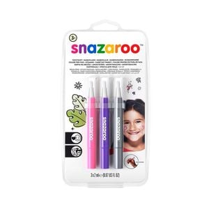 3pc Snazaroo Face/Body Paint Brush Pen Art/Craft Fantasy Themed Kit 2ml