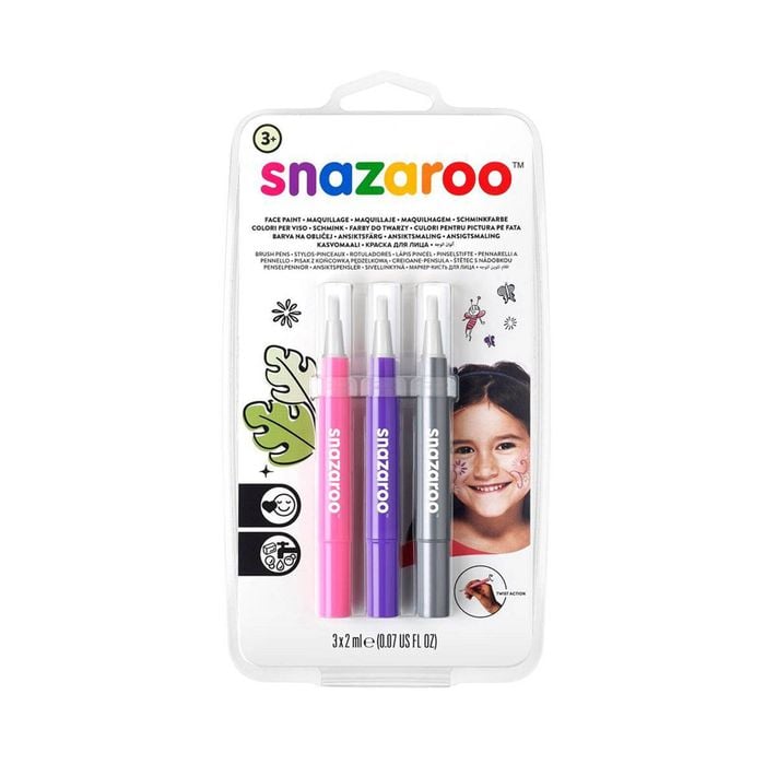 3pc Snazaroo Face/Body Paint Brush Pen Art/Craft Fantasy Themed Kit 2ml