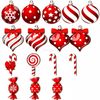 P&P Red and White Wooden Candy Christmas Ornaments 36pcs Lollipop Decoration