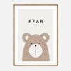 Galrie Charming Minimalist Bear Art Print - Ideal for Nursery and Kids' Rooms, Wood Frame, A3 30 x 42cm (12 x 16inch)