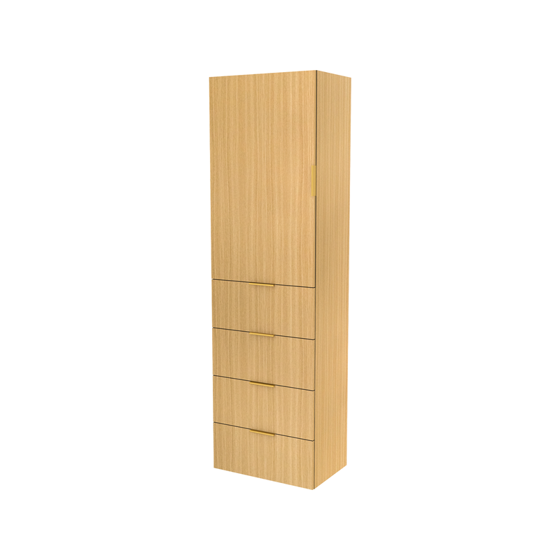 Lugna 2048 x 600 x 380mm Sand 3 Shelf 4 Drawers Left Hinged Door Storage Cabinet