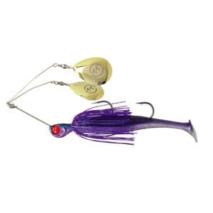 TT Lures 3/4oz Tornado+ Twin Spin Rigged Spinnerbait Lure - PURPLE DEMON
