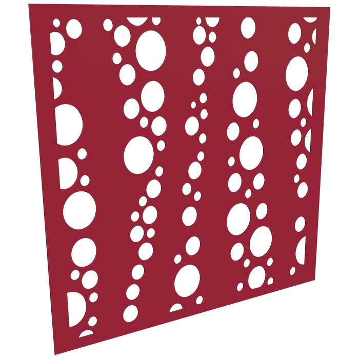ProtectorAl 300 - 1200 x 300 - 1200mm Dark Red / Gloss White Bubbles Unframed Composite Deco Panel