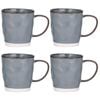 4pk Ladelle Halo Porcelain 12.5cm/350ml Mug - Steel