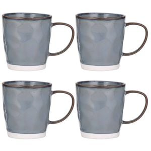 4pk Ladelle Halo Porcelain 12.5cm/350ml Mug - Steel