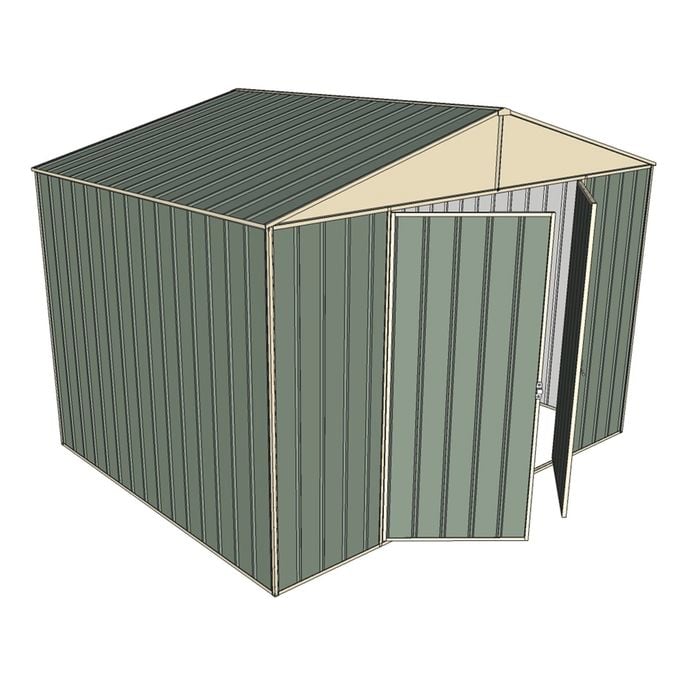 Build-a-Shed 3.0 x 2.3 x 2.3m Double Hinge Door Garden Shed - Green