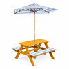Hide & Seek Kids Picnic Table - Light Grey Umbrella + Cushions