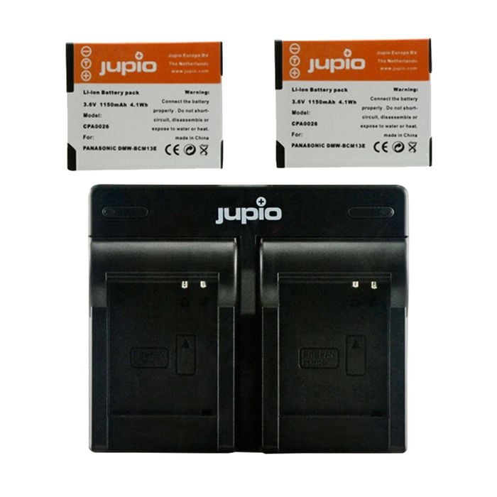 Jupio 2x Batteries 1150mAh & USB Dual Charger Kit For Panasonic DMW-BCM13E