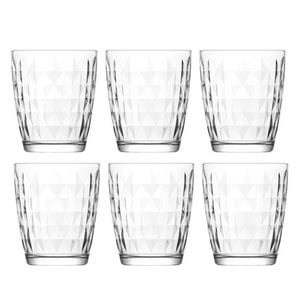 6pc Artcraft Eve Modern Design Tumbler Drinking Glass Gift Boxed 340ml Clear