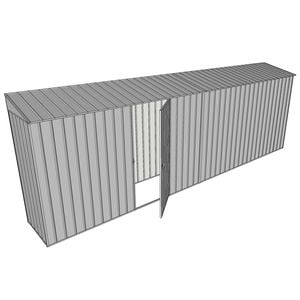 Build-a-Shed 0.8 x 6 x 2m Skillion Shed with Single Hinged Side Door - Zinc