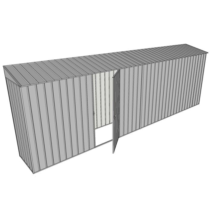 Build-a-Shed 0.8 x 6 x 2m Skillion Shed with Single Hinged Side Door - Zinc