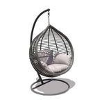 Oceana Outdoor Hanging Egg Chair With Stand - Slate Grey