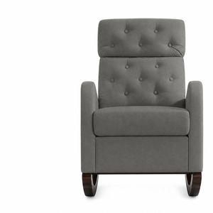 Sisco Velvet Rocker Chair - Grey