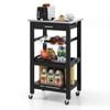 Costway 5-tier Kitchen Storage Cart Serving Trolley Food Shelf Black