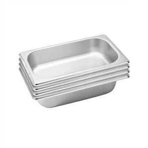 SOGA 4 Pack Gastronorm GN Pan 1/3 Stainless Steel Tray 6.5cm Deep