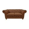 Winston 2 Seater Chesterfield Fabric Sofa Tan