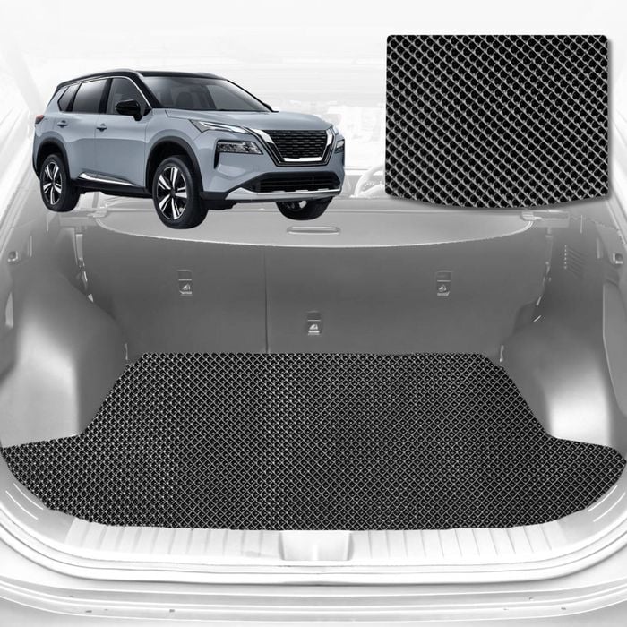 6D Diamond Car Boot Mat for Nissan X-TRAIL (T32) 2014-2022-Cargo Mat-Black-Outback GT