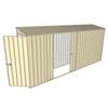 Build-a-Shed 0.8 x 4.5 x 2m Skillion Single Hinged Door Shed with Double Sliding Side Door - Cream