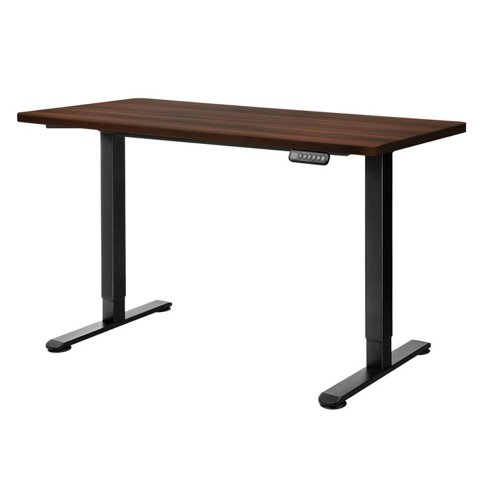 Levede Electric Standing Desk 140x70cm Dual Motor Memory Home Office Walnut