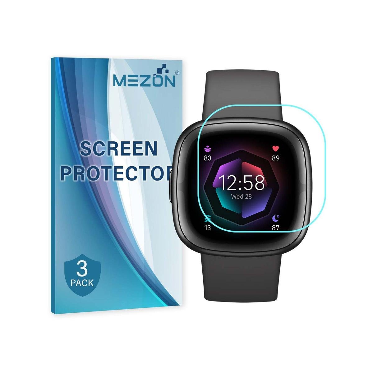 Pack MEZON Fitbit Sense Ultra Clear TPU Film Screen Protectors