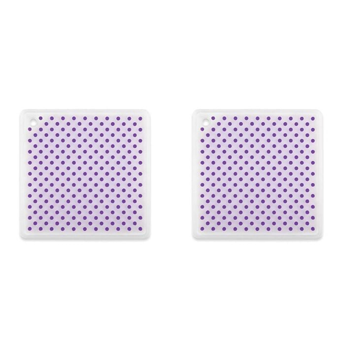 2PK Dexas 7.5cm Silicone Trivet Table Protector Square - Purple