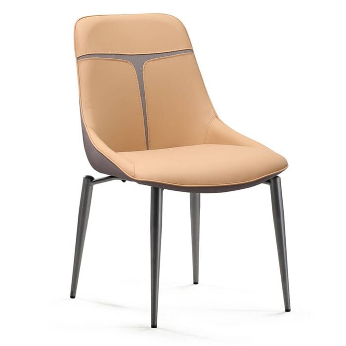 Eureka Couture Upholstered Dining Side Chairs Set of 2, Turmeric & Gray