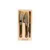 3pc Laguiole Silhouette Mini Cheese Knife Set - Black