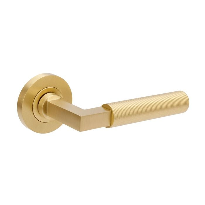 Zanda Satin Brass Zurich Fluted Privacy Set
