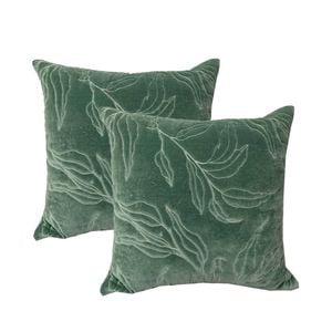 2pc Cloud Linen Sophie Cotton Velvet/poly 50cm Cushion Square Pillow Juniper