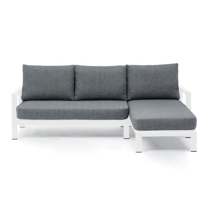 FurnitureOkay Como 2-Piece Aluminium Outdoor Chaise Lounge Setting - White