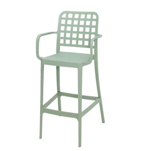 Frankie Resin Barstool with Arms - Green