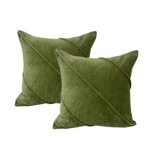 2pc Cloud Linen Trova Cotton Velvet/poly 50cm Cushion Set Square Pillow Sage