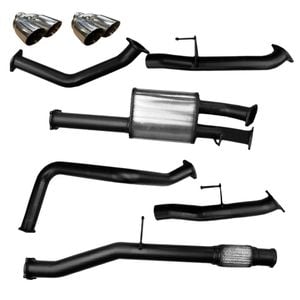 Ignite Exhausts Chevrolet Silverado 1500 6.2L V8 Cat Back Single 3.5 to 3" Dual Rear Straight Pipe Chrome Tips Black Mild  Steel