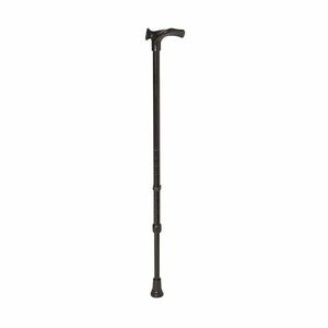Rebotec Walking Stick with Ergonomic Anatomic Handle - Red Wine, Left-Handed, 72-95cm Adjustable, 125kg Capacity - Black - Right