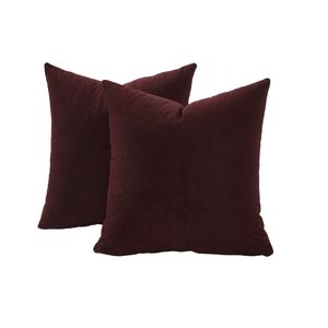 Gioia Casa Twin-pack Velvet Cushion Covers – Soft Microfibre Cushion Covers With Hidden Zipper (burgundy, 45cm*45cm)