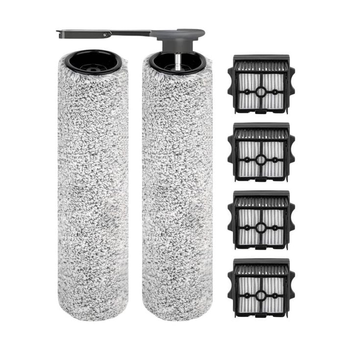 6 Pack Replacement Set ( 4 Filter + 2 Rolling Brush) Compatible with Tineco Floor One S9 Artist Pro
