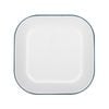Argon Tableware Enamel Baking Tray - Green Rim - Lightweight Metal Square Enamel Oven Tray Kitchen Bakeware Flat Cooking Pan