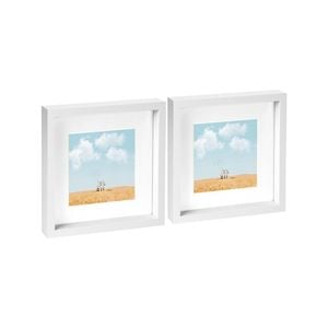 Nicola Spring 10" x 10" White 3D Box Photo Frames - 6" x 6" Mount - Pack of 2