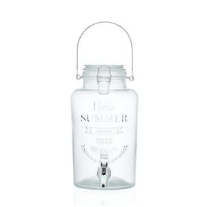 Lemon & Lime 3L Glass Drink Dispenser Clip Lid
