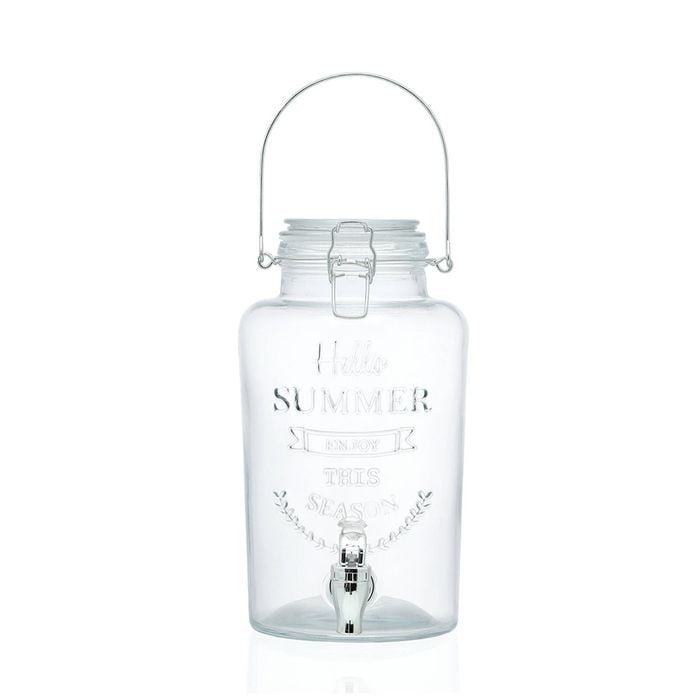 Lemon & Lime 3L Glass Drink Dispenser Clip Lid