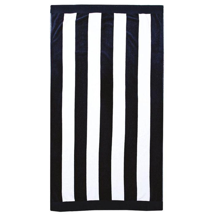 Bambury Classic Stripe Beach Towel - Navy