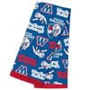 AFL Team Supporter Cotton Tea Towel - Western Bulldogs - 40cm x 60cm