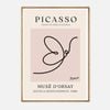 Galrie Pablo Picasso Animal Series Minimalist Line Art Print for Modern Decor, Wood Frame, A1 60 x 84cm (23 x 33inch)