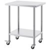 Vevor 610x762x954.6mm Stainless Steel Work Table Silver for Restaurant Home Hotel